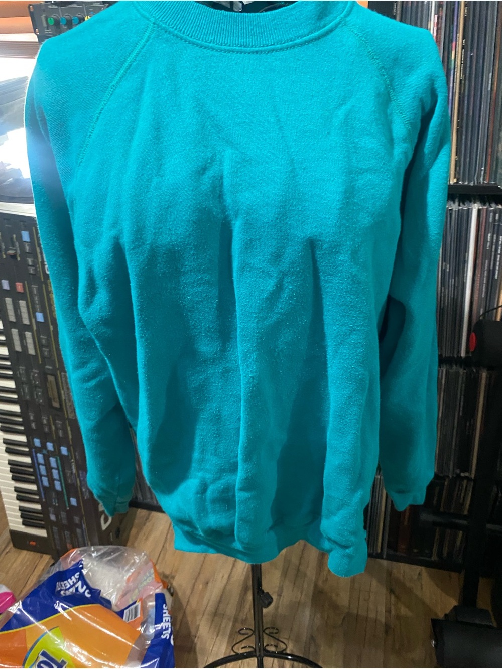Vintage Teal Crewneck  Pullover unisex XL